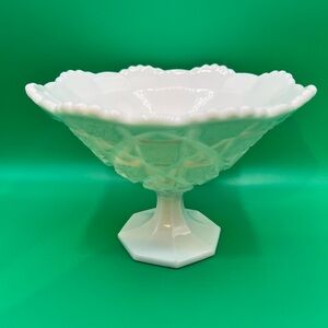 Westmoreland White Milk Glass Compote Pedestal Bowl
